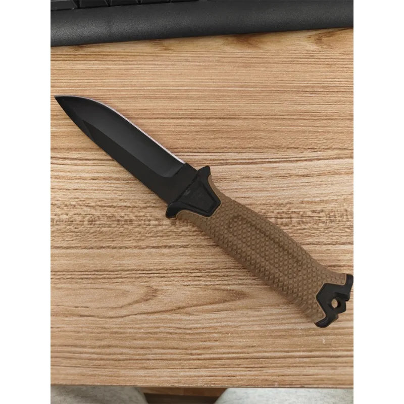 EDC 1500 Fixed Blade Knife 8Cr13Mov Blade Rubber-plastic Handle Outdoor Hiking Camping Fishing Multi-functional Tool