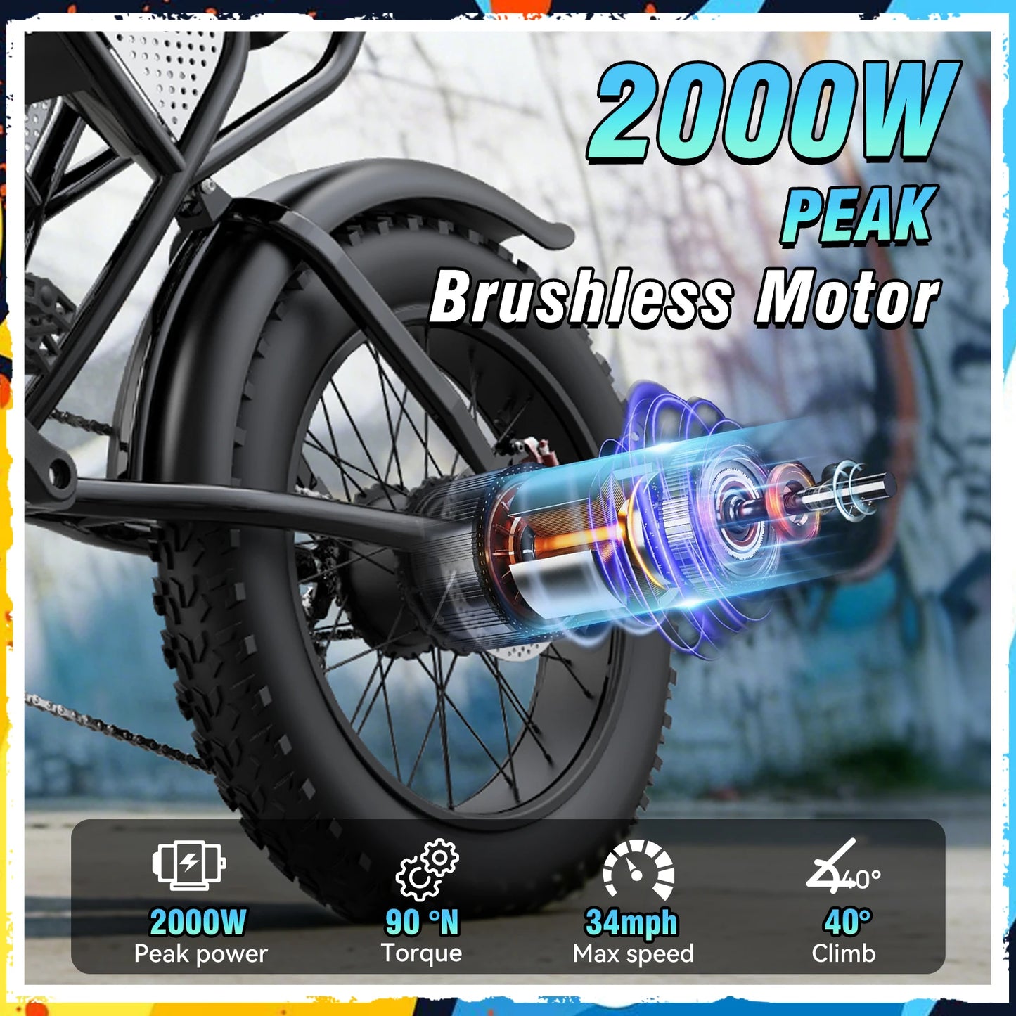 RIDSTAR Q30 Electric Bike for Adults E-Bike 2000W 48V 20AH 20" Fat Tire Electric Dirt Bike Bicycle UL2849  for Mountains Road