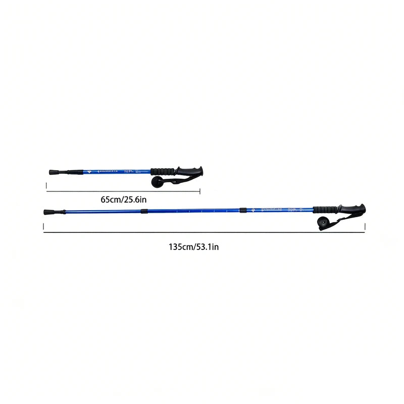 Outdoor Mountaineering Cane, Comfortable Handle, Cane Suitable for Hiking -2-piece Set（red)
