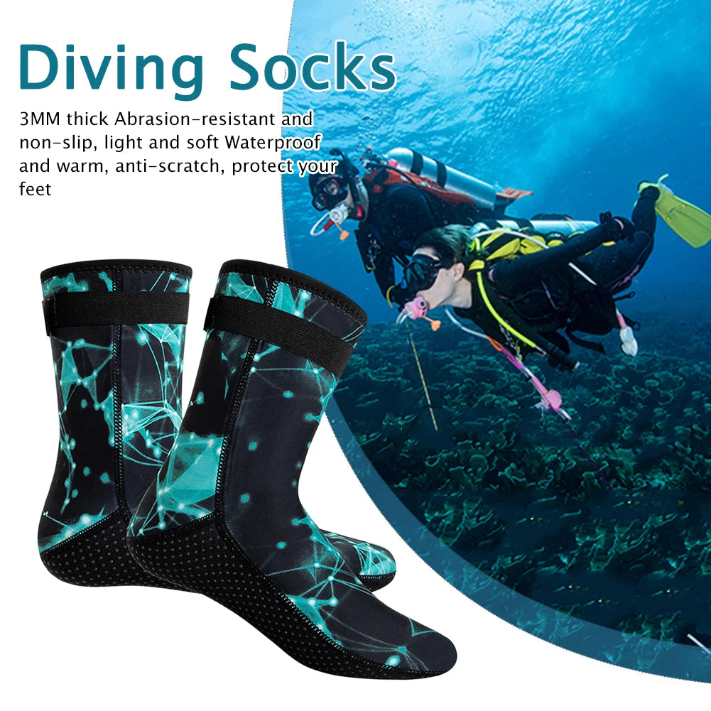Snorkeling Spearfishing Socks Unisex Winter Warm Diving Surfing Boots Neoprene Anti Slip Portable Lightweight for Water Sport