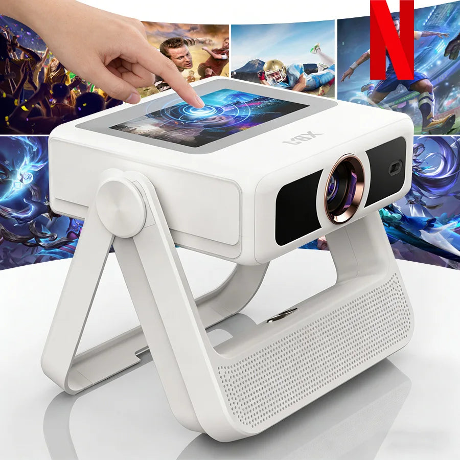 2026 Upgraded Foldable Projector with Touch Screen, 4K Ultra HD Portable Home Projector