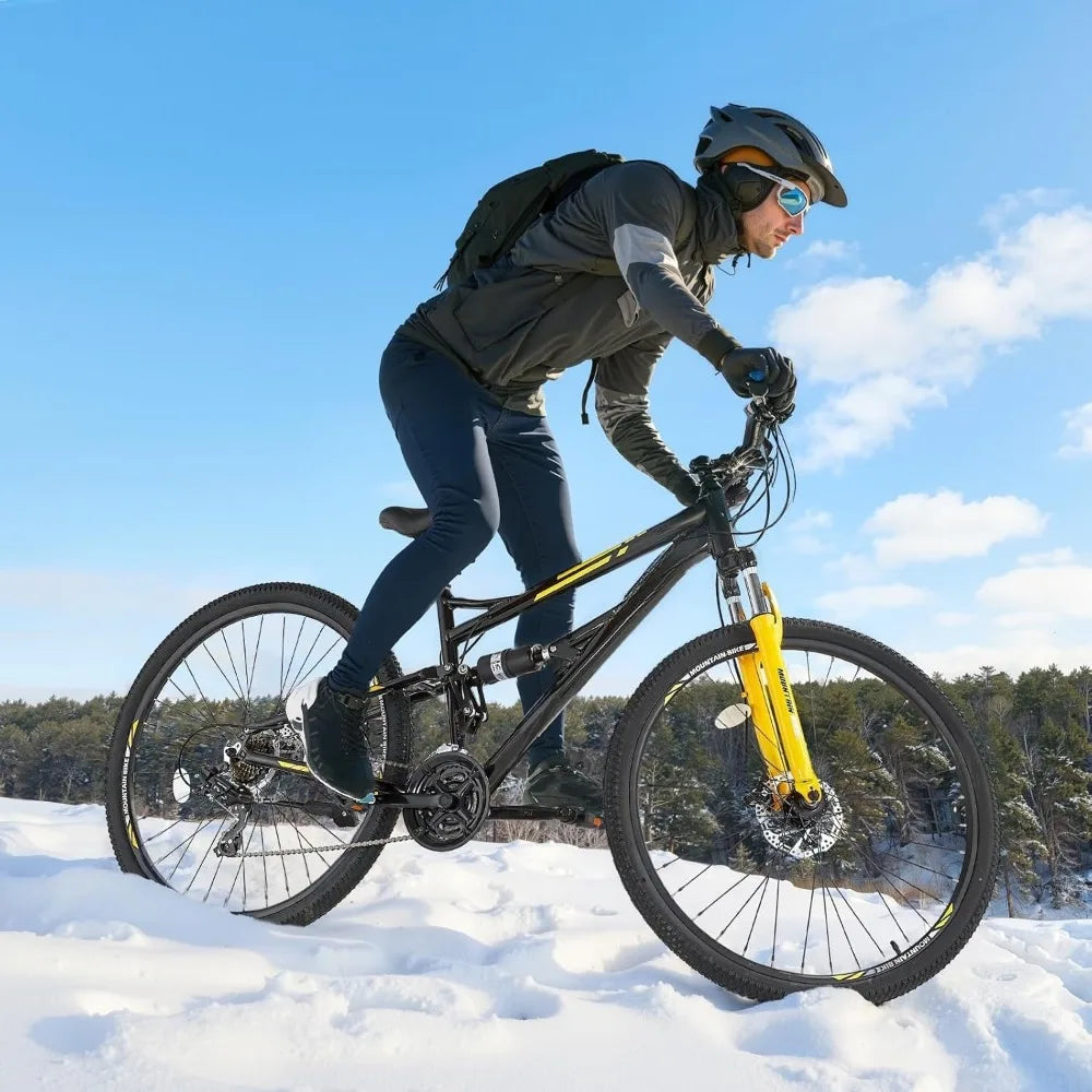 Mountain Bike for Men/Women, 20"/26"/29" Sizes, 7/21/24 Speed Twist Shifting, Front or Dual Suspension, Dual Disc, Customized
