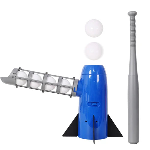 1 Launcher 5 Balls 1 Bat Automatic Baseball Pitching Machine for Kids Backyard Batting Trainer Beginner Hitting Practice Toy