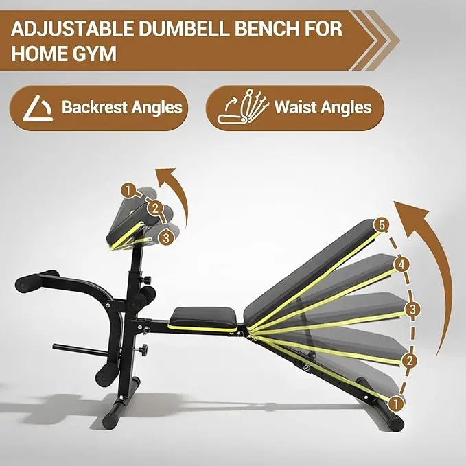 Adjustable Weight Bench , Multi-Functional Strength Training Bench with Thick Pad, Foldable Workout Bench For Home Fitness Bench