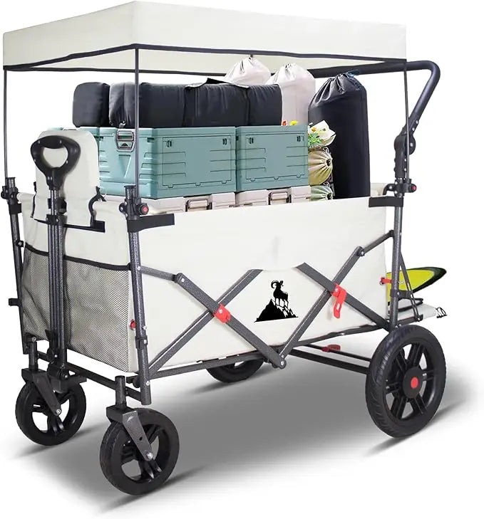 Foldable Trolley with Quick-release Wheels and 2 Seats; Heavy-duty Multi-purpose Trolley