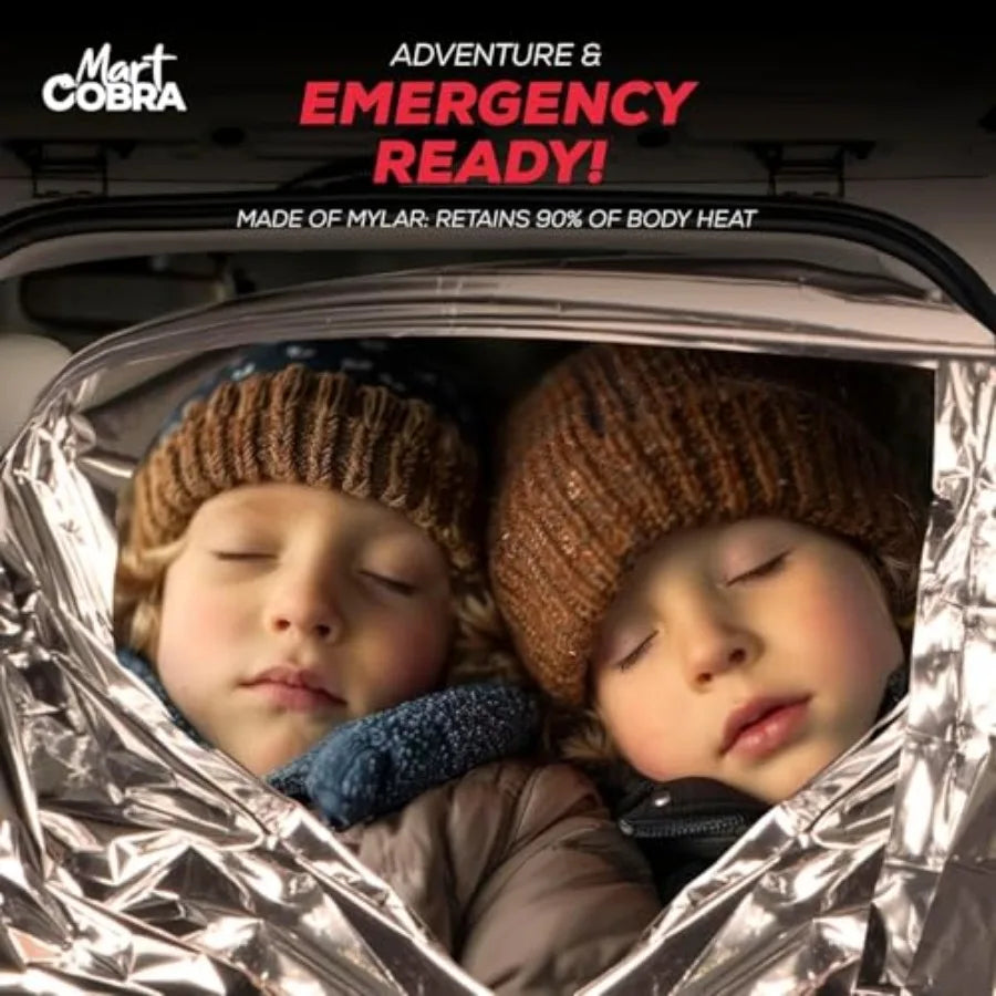 Emergency Blanket Space Mylar Blankets Survival Gear and Supplies Reusable Thermal Camping Hunting Essentials First Aid Car Bac