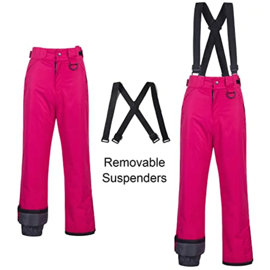 CREATMO US Women's Snow Pants Ski Bibs Waterproof Insulated Winter Snowboard