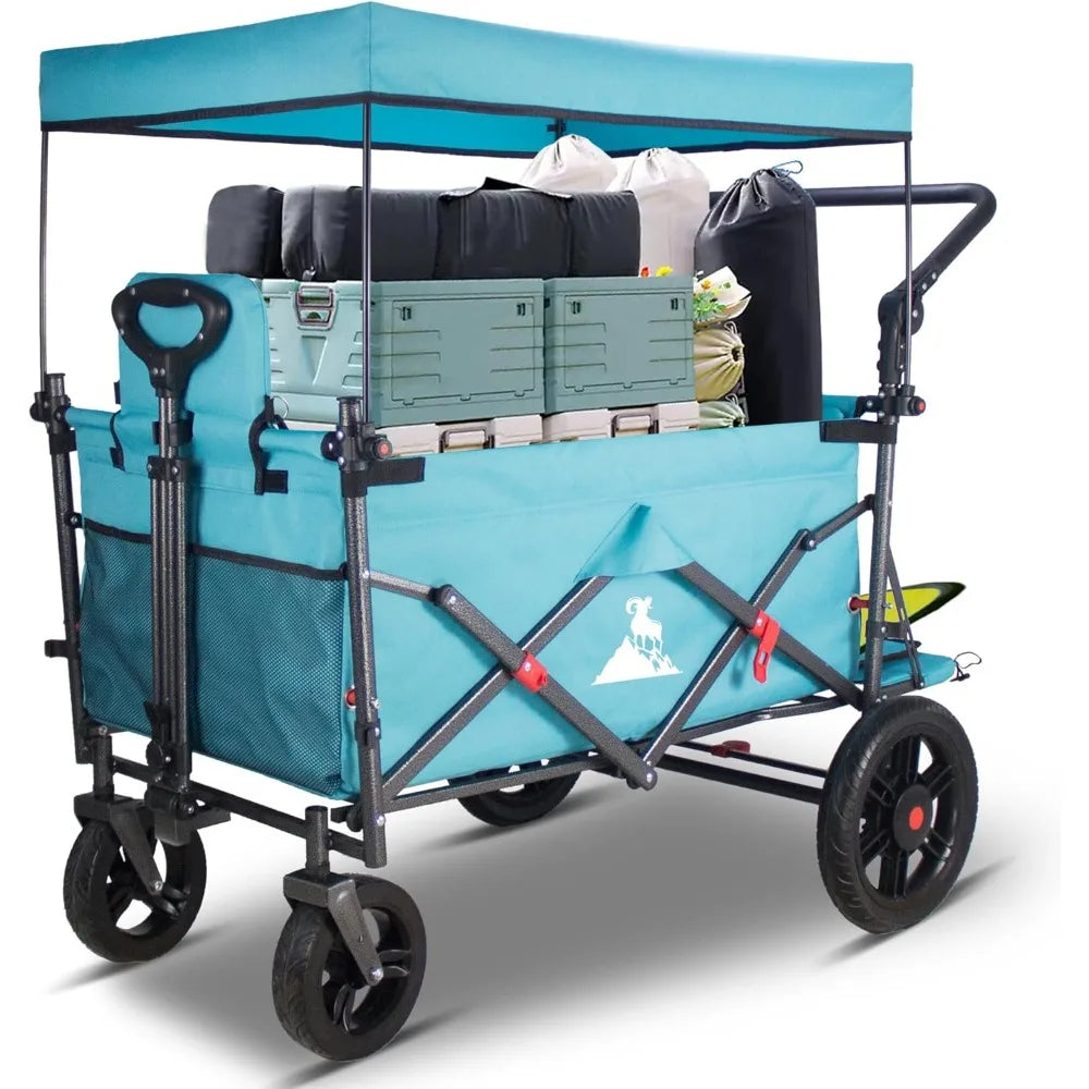 Foldable Trolley with Quick-release Wheels and 2 Seats; Heavy-duty Multi-purpose Trolley