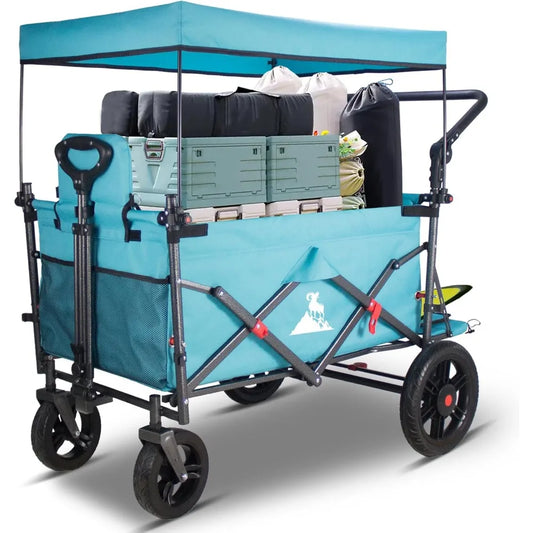 Foldable Trolley with Quick-release Wheels and 2 Seats; Heavy-duty Multi-purpose Trolley