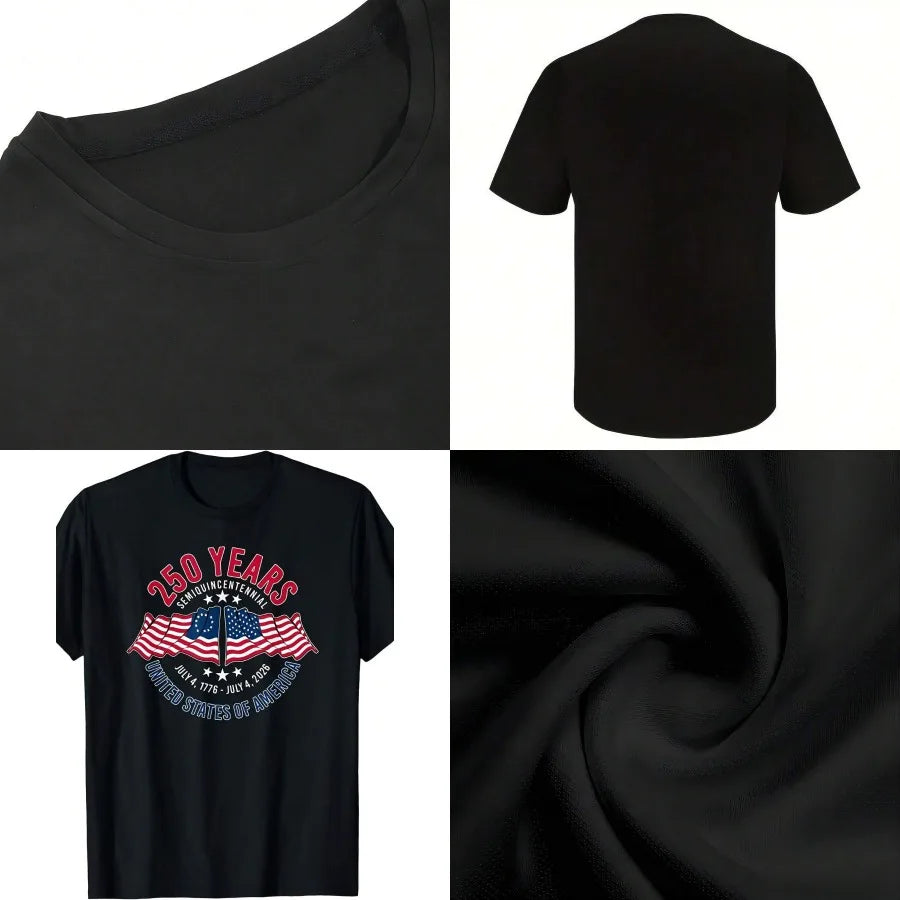 【New style】250th Anniversary Of The United States 250 Years - Men's and Women's Vintage 1776- Commemorative T-Shirt - 250 Years