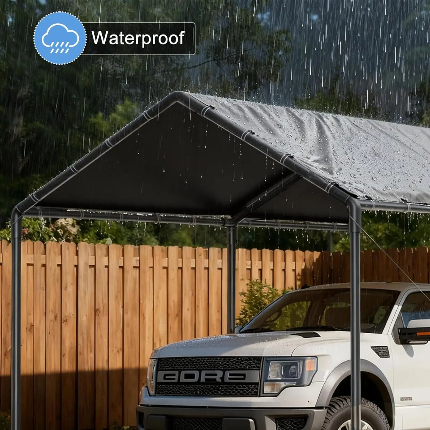 10x20 Heavy Duty Carport, Outdoor Carport Shelter with Reinforced Frame and Stakes, Waterproof Garage Car Port Tent, Customized