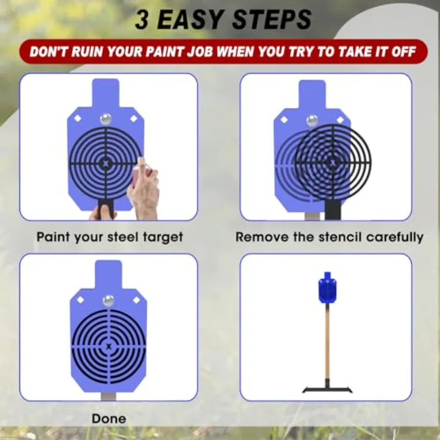1 2 inch Thick AR500 Steel Target Stand System for Precision Shooting Practice with 7 x 12 Torso Targets Includes 2x4 T