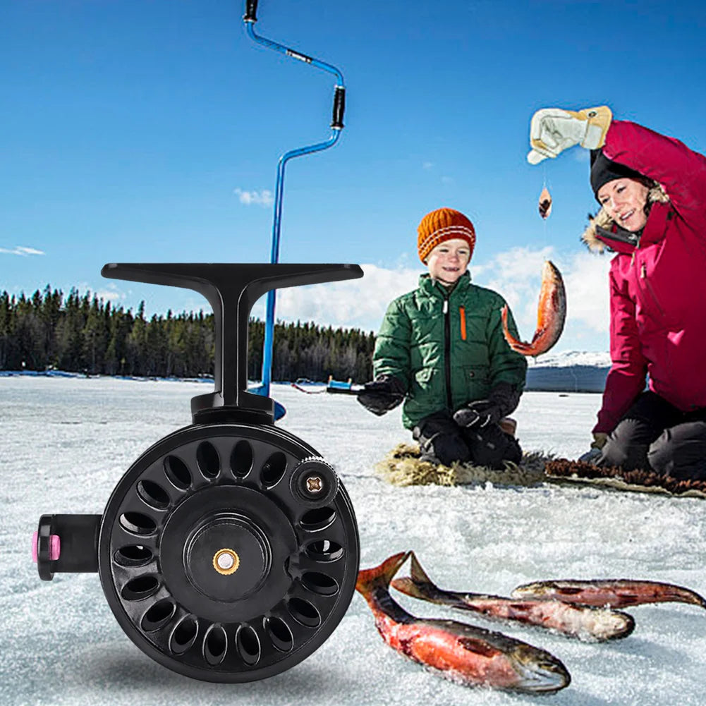 Ice Fishing Reel ABS Lightweight Inline Ice Reel Fishing Wheel Fly Fishing Reel for Trout Pike Winter Fishing
