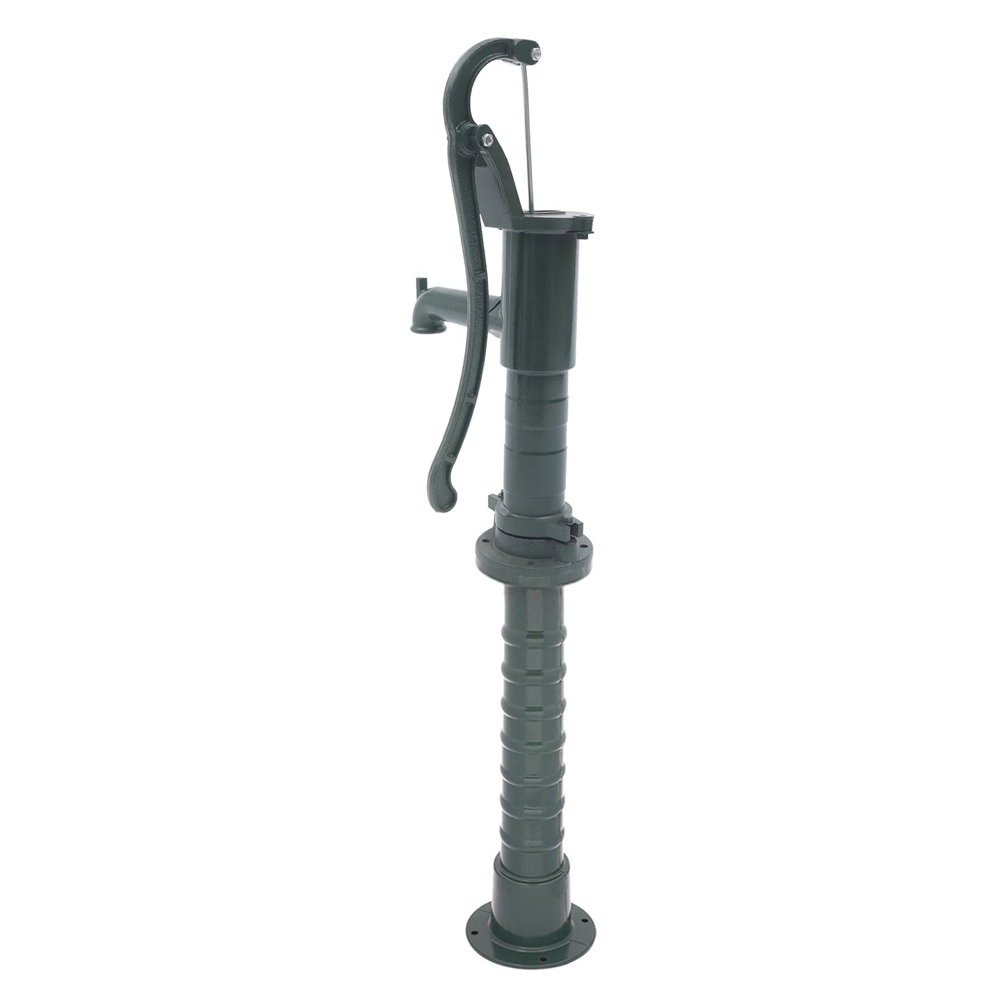 Vintage Pitcher Pump Dark Green Manual Deep Water Pump Cast Iron Hand Pressure Water Pump for Well Campground Park