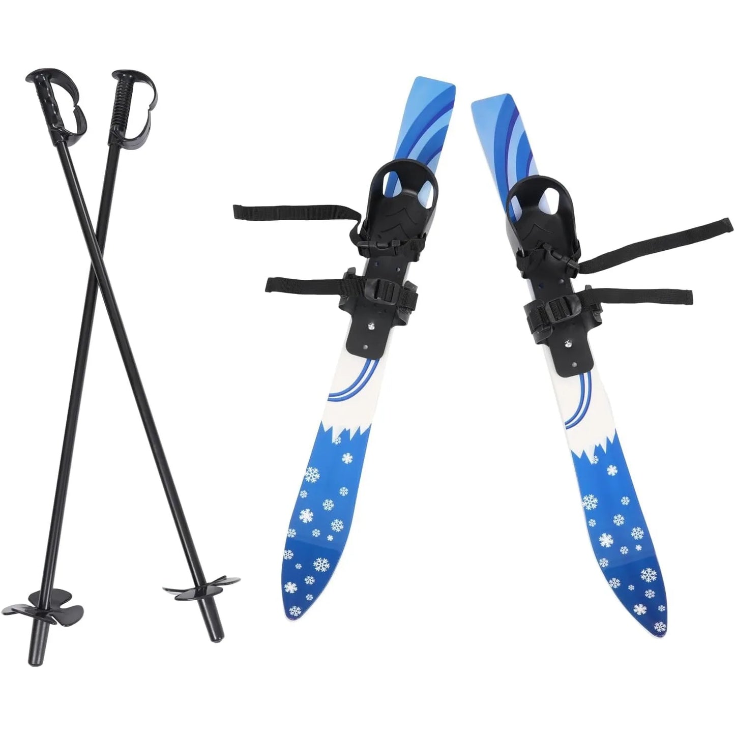 Sports Skiing Set with Ski Poles, Kids Beginner Snow Skis Poles for 2-8 Years Old, Ski Boards with Ski Poles, Outdoor Ski Equipment Tools for Children Skiing, Grass Skiing, Max Load-bearing 110 lbs