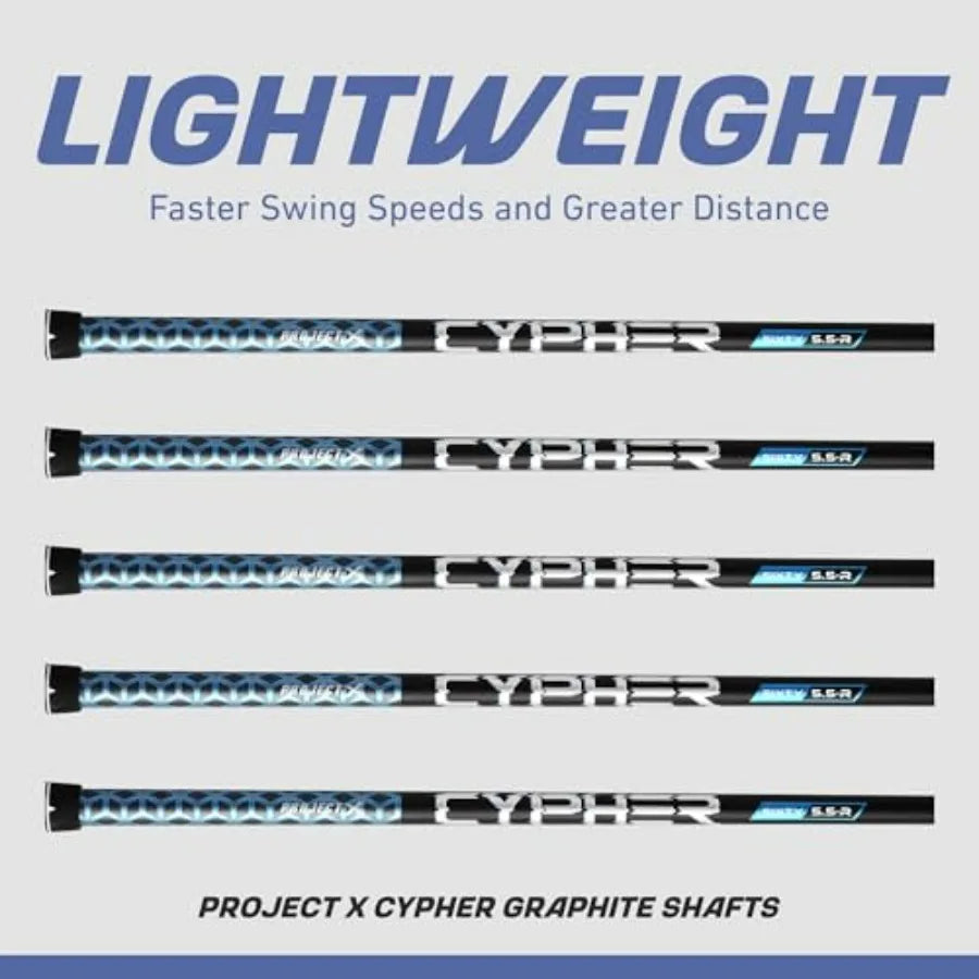 A9 Golf Iron Set 7 Clubs 5 SW Right Hand Project X Cypher Graphite Shafts and Dual-Compound Grips Men