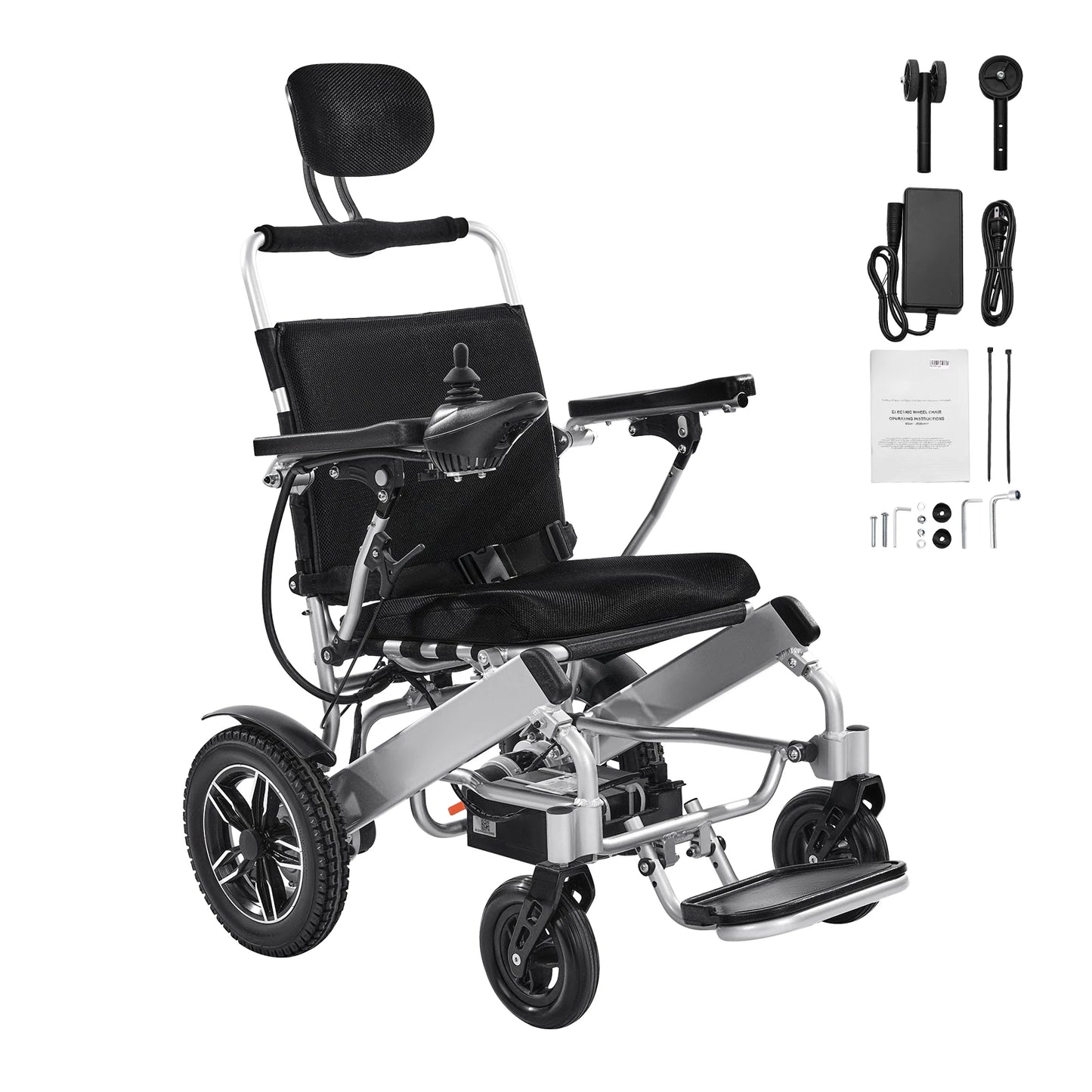SucceBuy Electric Wheelchair for Adults  Capacity with Adjustable Backrest Foldable Motorized Wheelchair for Seniors & Disabled