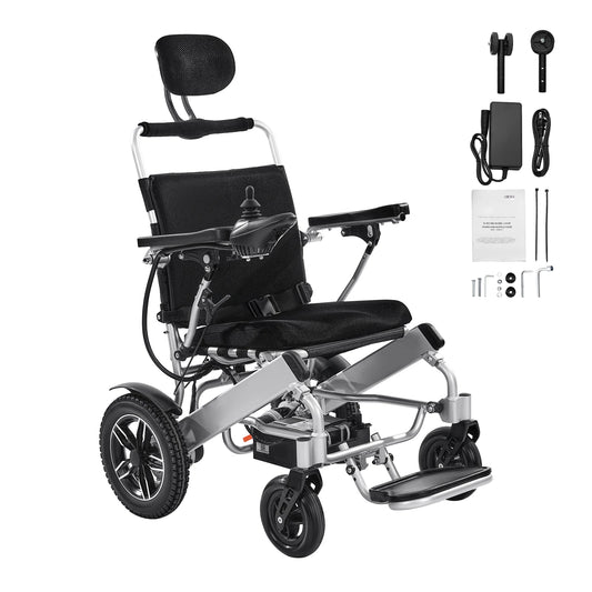 SucceBuy Electric Wheelchair for Adults  Capacity with Adjustable Backrest Foldable Motorized Wheelchair for Seniors & Disabled