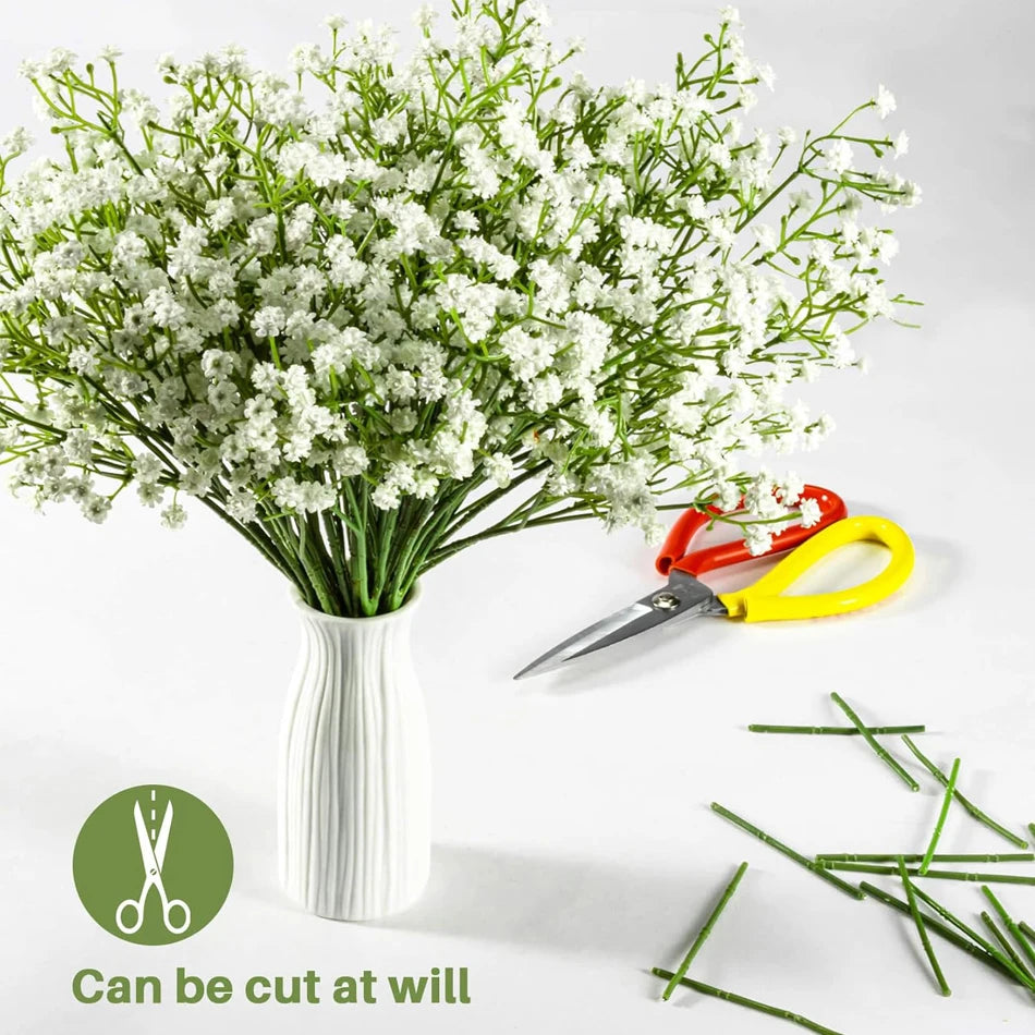 24/48PCS Babysbreath Artificial Flowers, Starry Sky Flowers Artificial Bulk, White Flores Greenery for Wedding Tables Decor