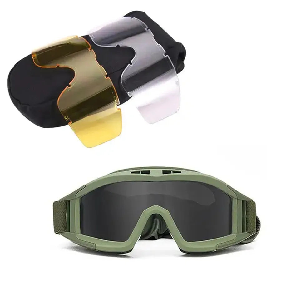 Explosion Proof Shooting Tactical Goggles Anti-impact CS War Game Airsoft Paintball Hunting Mounteering Goggles Glasses