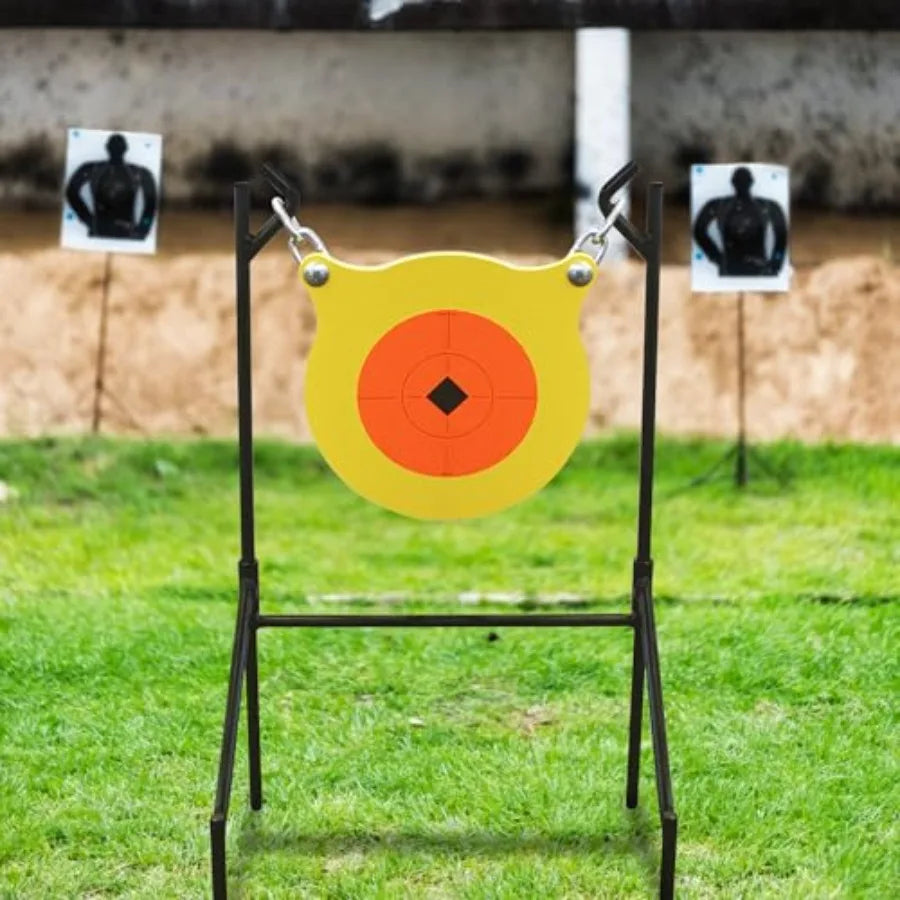 World of Targets Boomslang AR500 Steel Durable 0.5" Thick 9.5" Diameter Shooting Gong Target with Stand & Hanging Hardware