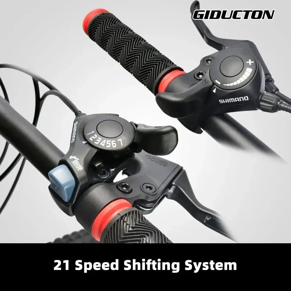 21-Speed 27.5 Inch Mountain Bike with Dual Disc Brakes and Front Suspension