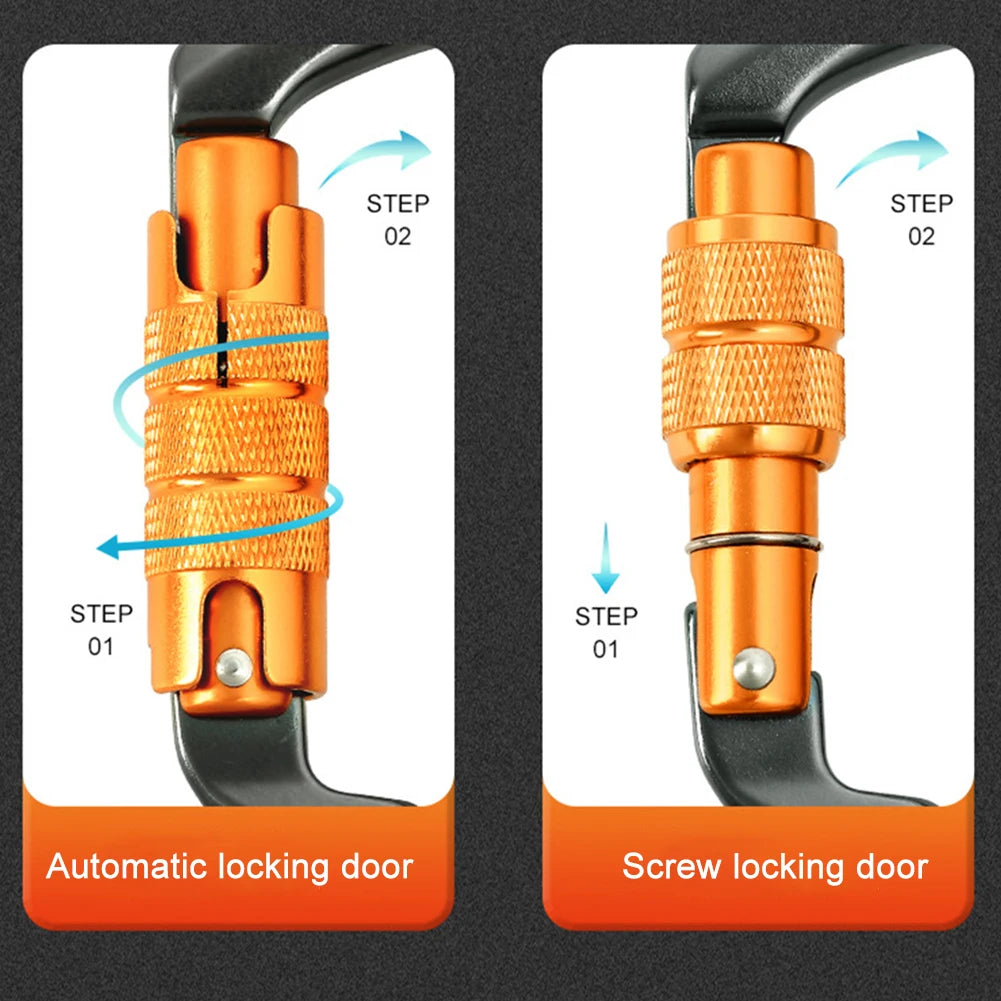 30kN Climbing Carabiner Heavy Duty Rock Climbing Carabiner Mountain Caribiniers for Climbing Mountaineering Rappelling Camping