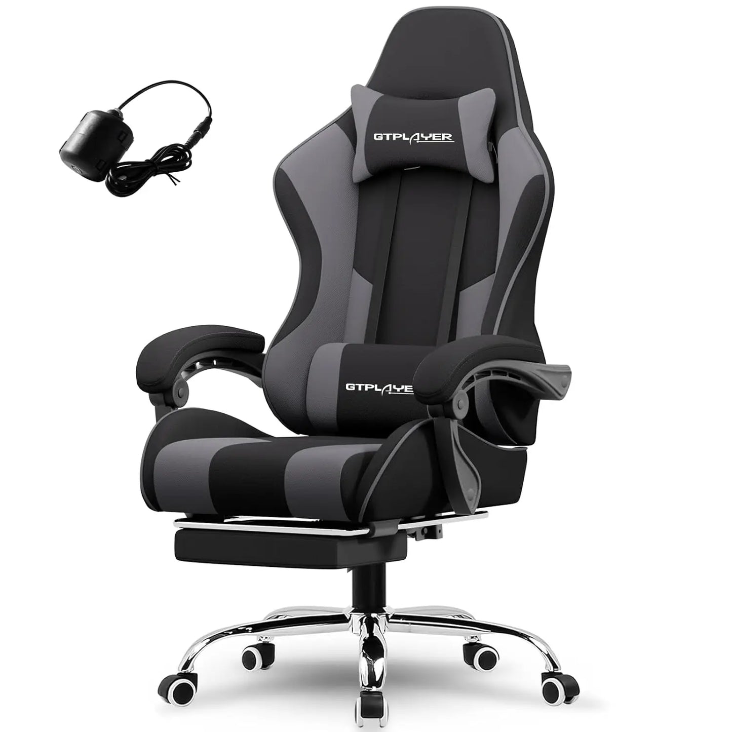 Gaming Chair, Computer Chair with Footrest and Lumbar Support, Height Adjustable Game Chair with 360°-Swivel Seat, Customized