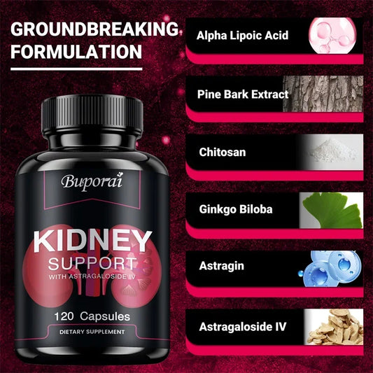 Kidney Support - Helps Promote Kidney Cleansing and Detoxification, Improve Urinary Tract Health - 120 Capsules
