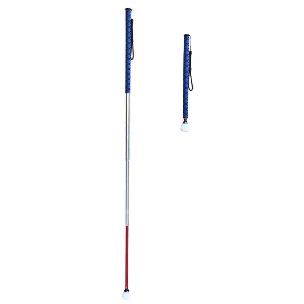 7 Sections Telescopic Aluminum Guide Cane Portable Walking Stick for the Blind Length 150cm 59 inches