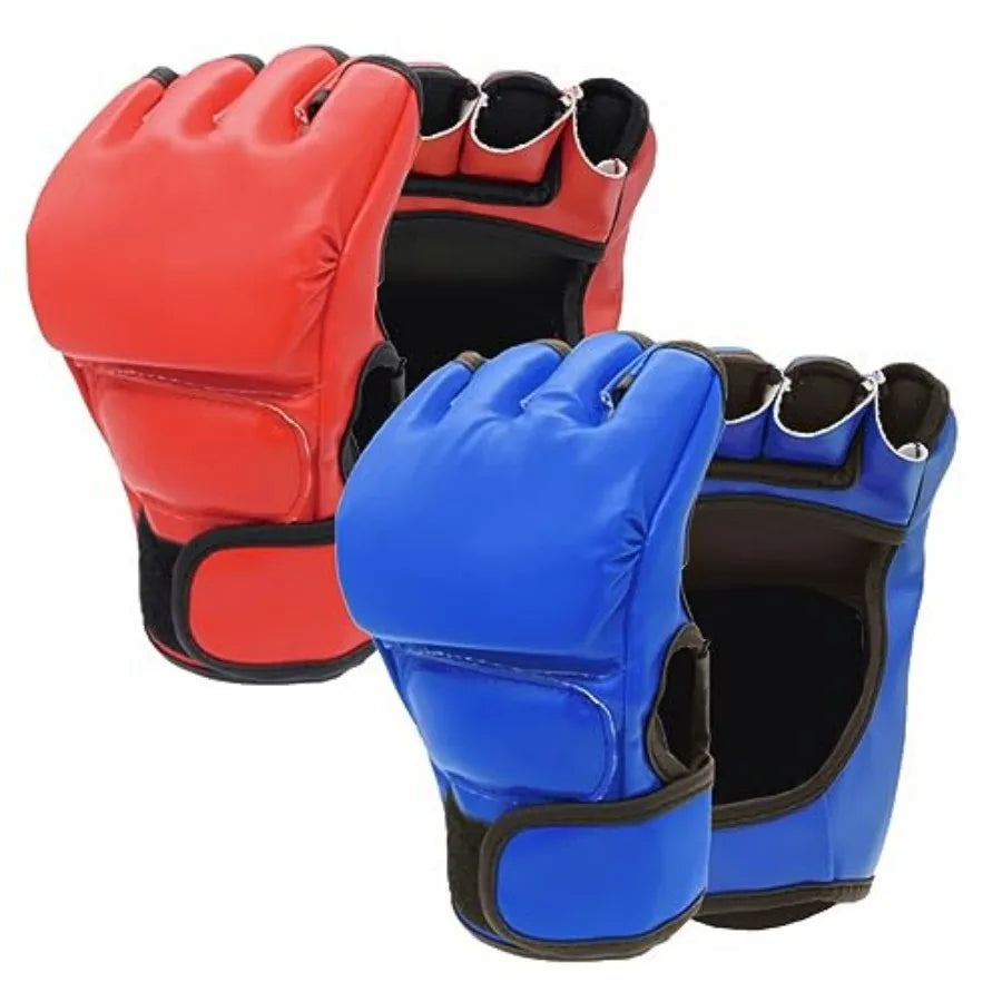 2 Pairs Boxing Gloves Kickboxing Gloves for Men Women Beginner Professional Shockproof Leather Sparring Training Gloves Set MMA
