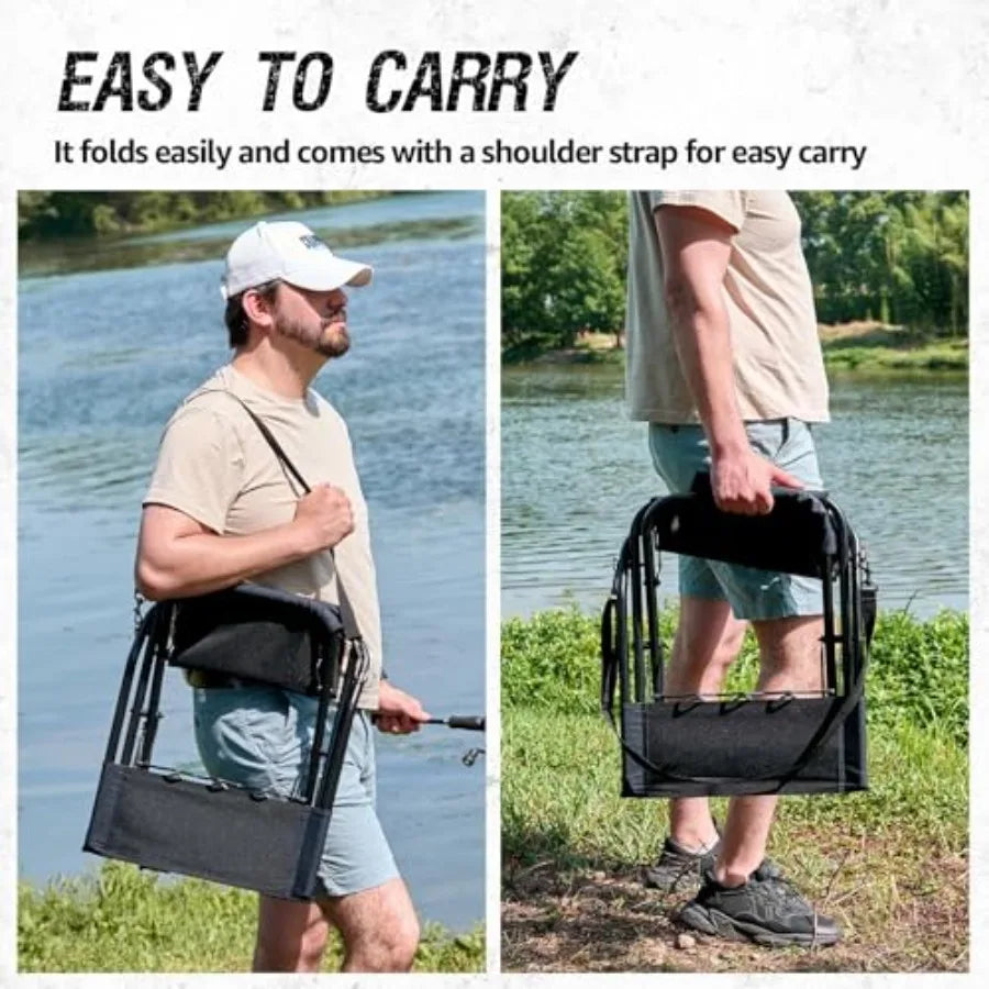 Portable Fishing Chairs Outdoor Folding Stool for Adults Portable Camping Chair for Ice Fishing, Hunting, Lawn, Patio, Garden,