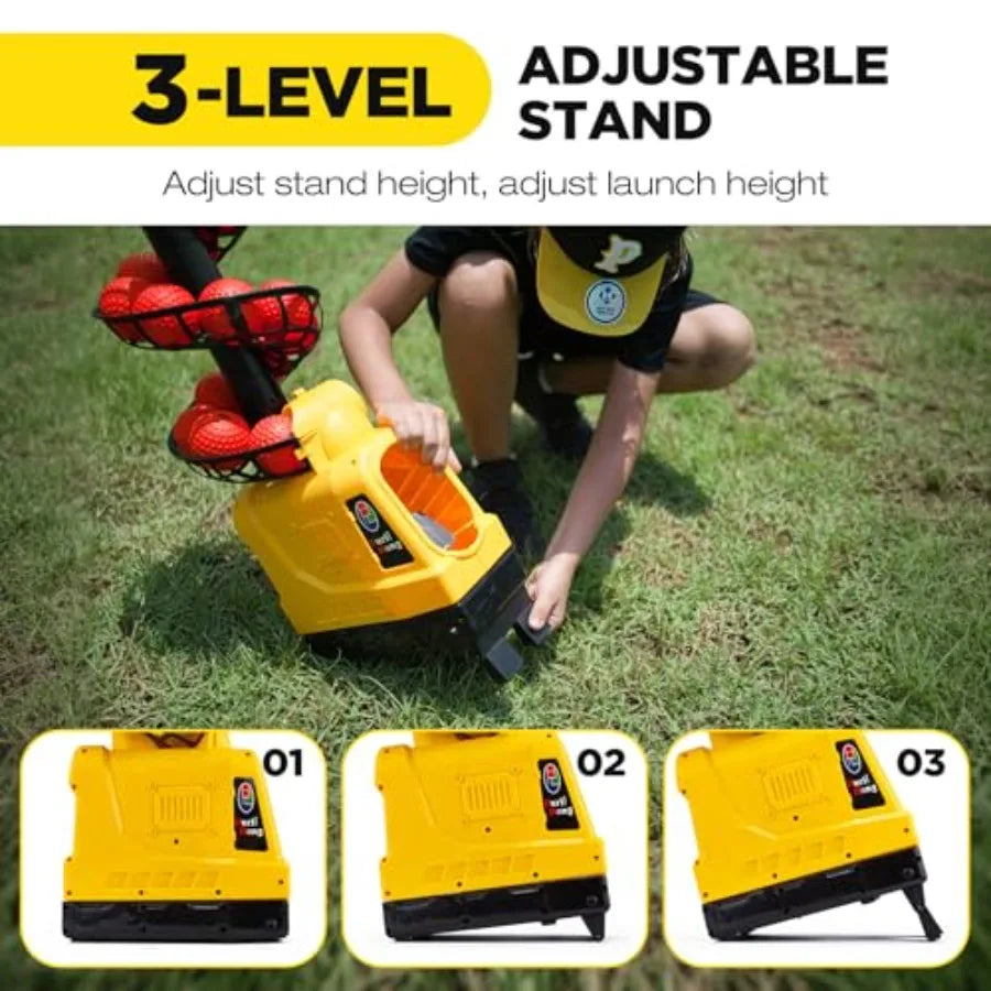 Baseball Pickleball Tennis Cricket toss machine for outdoor training 681TPCBH with auto oscillation 4 distance gears adjustable
