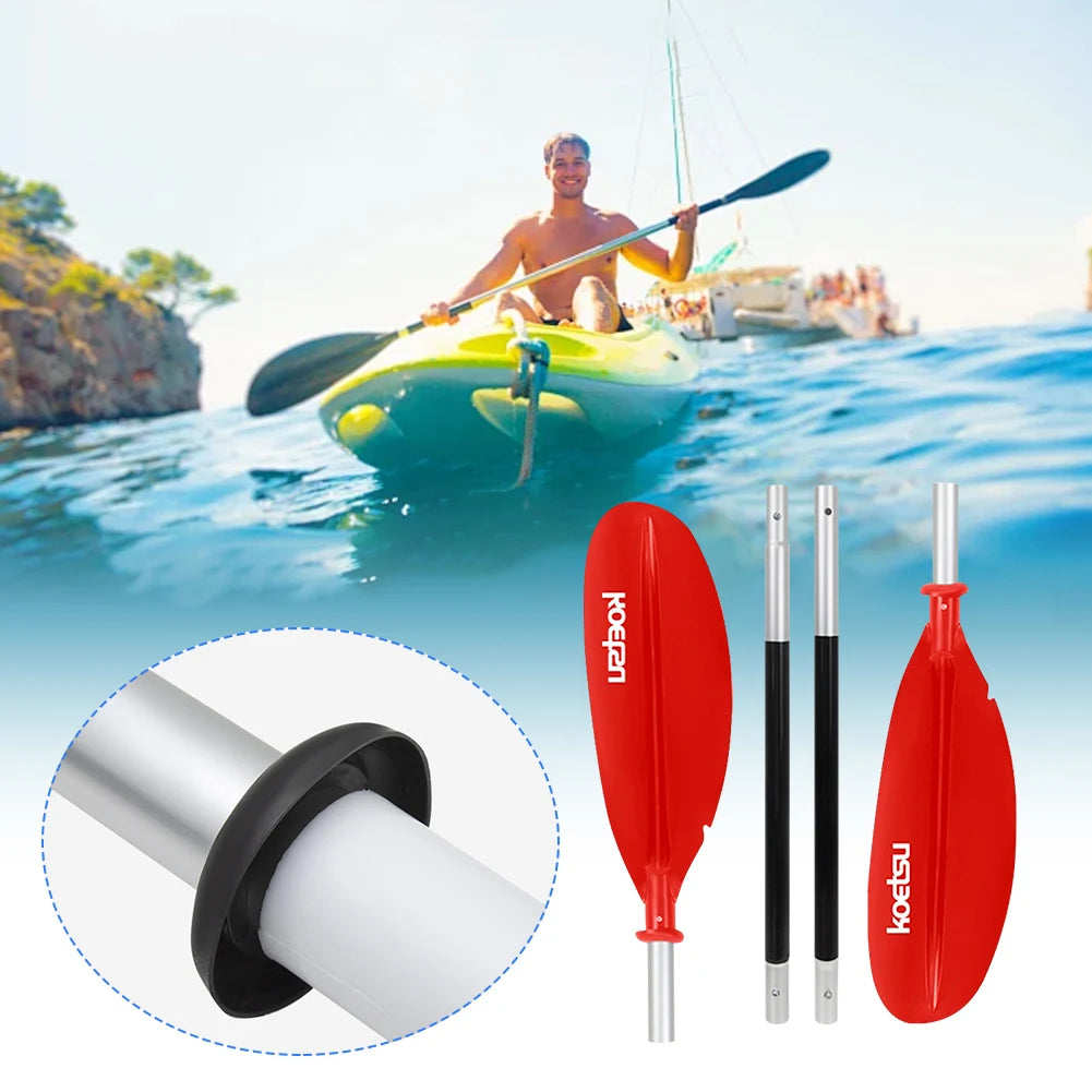 4-Piece Two Way Paddle Adjustable Floating Kayak Paddle Aluminium Alloy Stand Up Paddleboard Paddles for Outdoor Water Sports