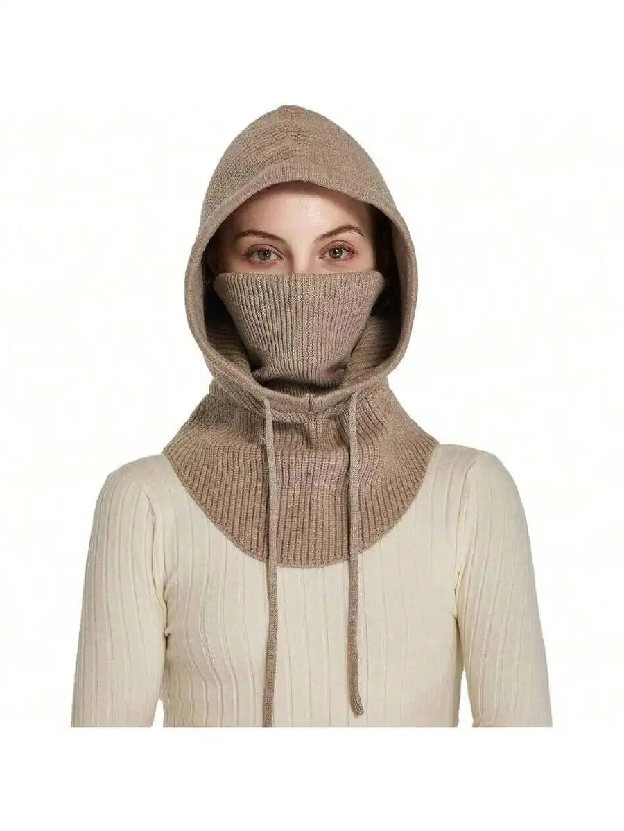 Knit Balaclava Winter Hat Face Mask Neck Warmer For Adults Warm Ski Hood