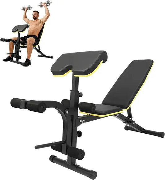 Adjustable Weight Bench , Multi-Functional Strength Training Bench with Thick Pad, Foldable Workout Bench For Home Fitness Bench
