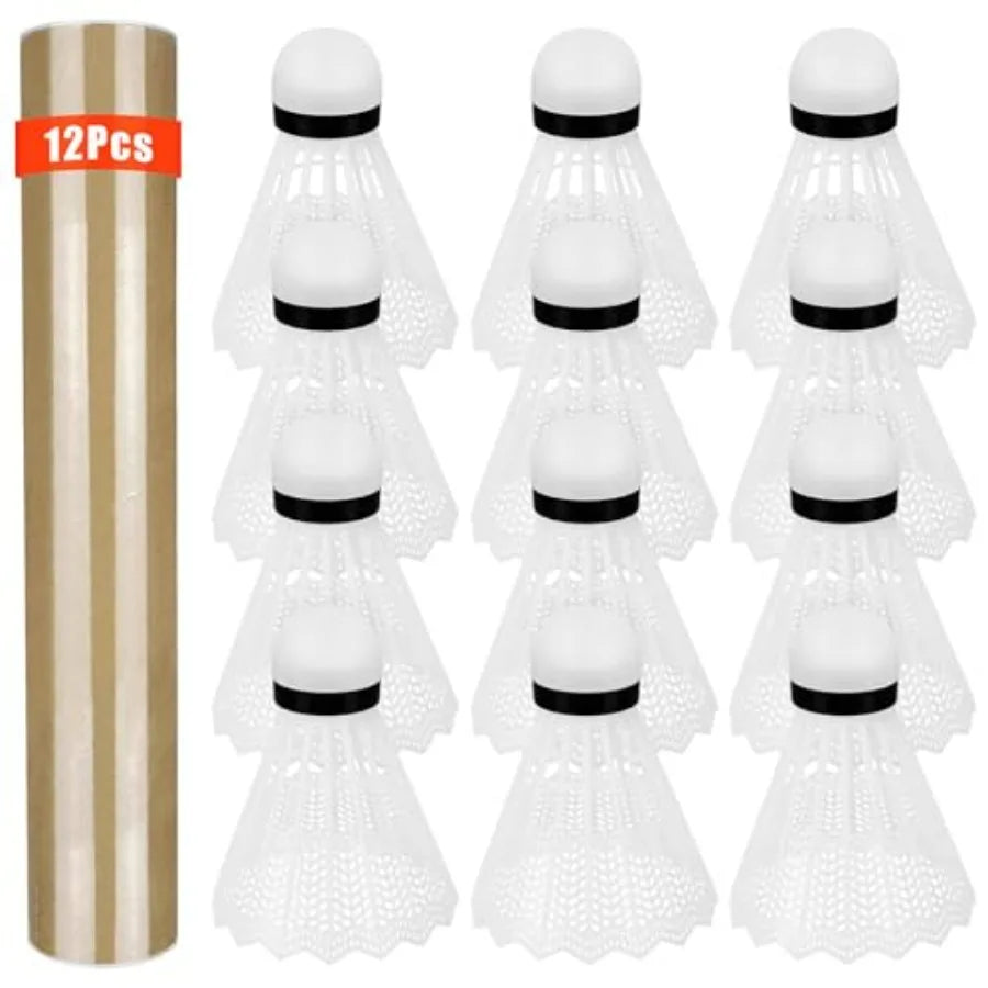 12 Pcs Badminton Shuttlecocks Badminton Birdie, Indoor Outdoor Sport Ball Training Exercise Gym Fitness Game