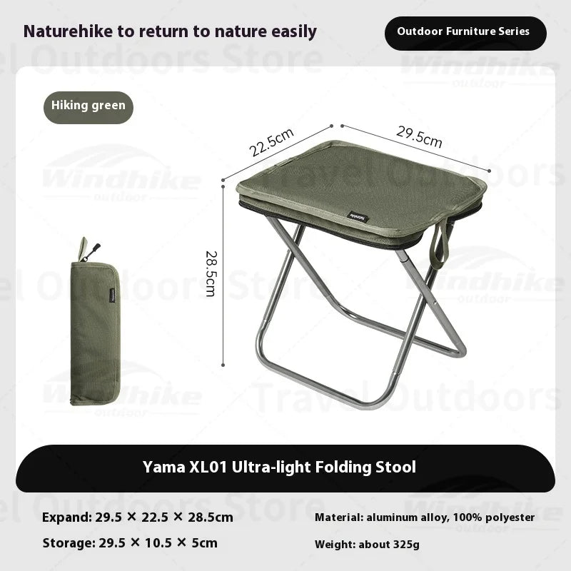 Naturehike Camping Folding Chair Portable Fishing Stool Thicken Sponge Hiking Seat Outdoor Lightweight Aluminium Camping  Chairs