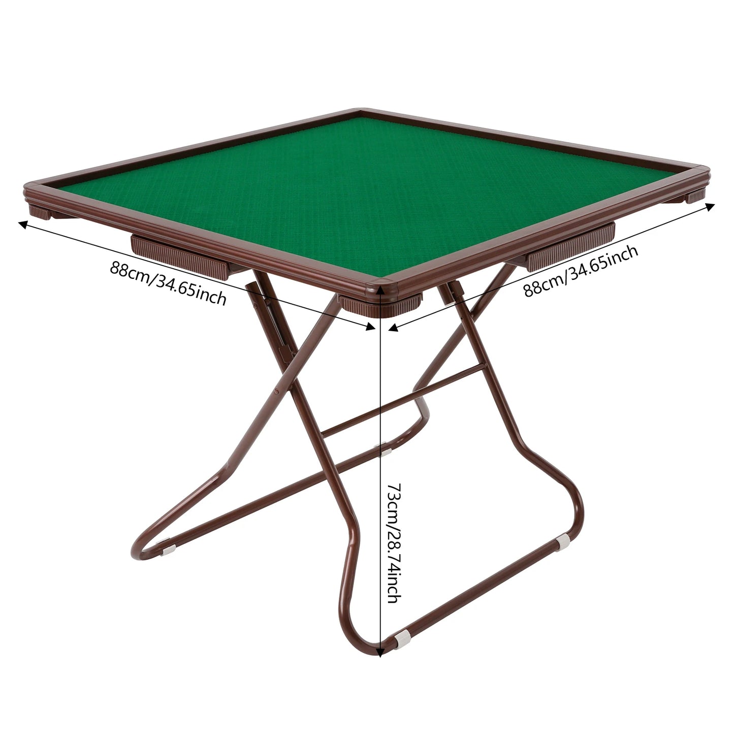 35in Foldable Mahjong Table, Mahjong Table with 4 Cup Holders & 4 Drawers for 4 People, Portable Mahjong Table Bearing 150kg
