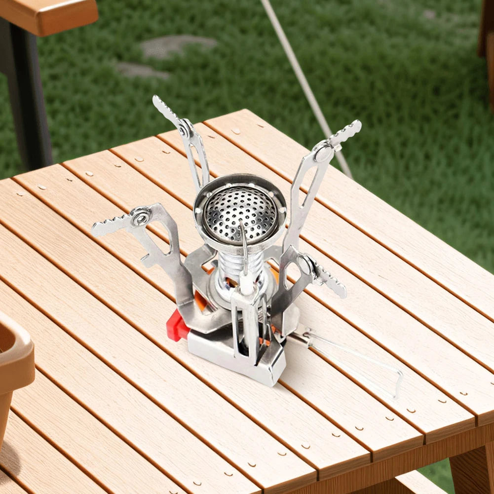 3000W Camping One-piece Gas Stove with Piezo Ignition Foldable Cooking Stove Tourist Camping Burners for Camping Hiking