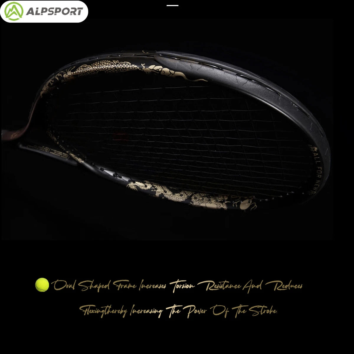ALPSPORT JL 27-inch strong and durable 4 3/8-inch grip carbon fiber tennis racket suitable for students and teenagers