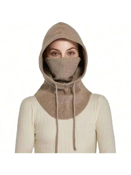 Knit Balaclava Winter Hat Face Mask Neck Warmer For Adults Warm Ski Hood