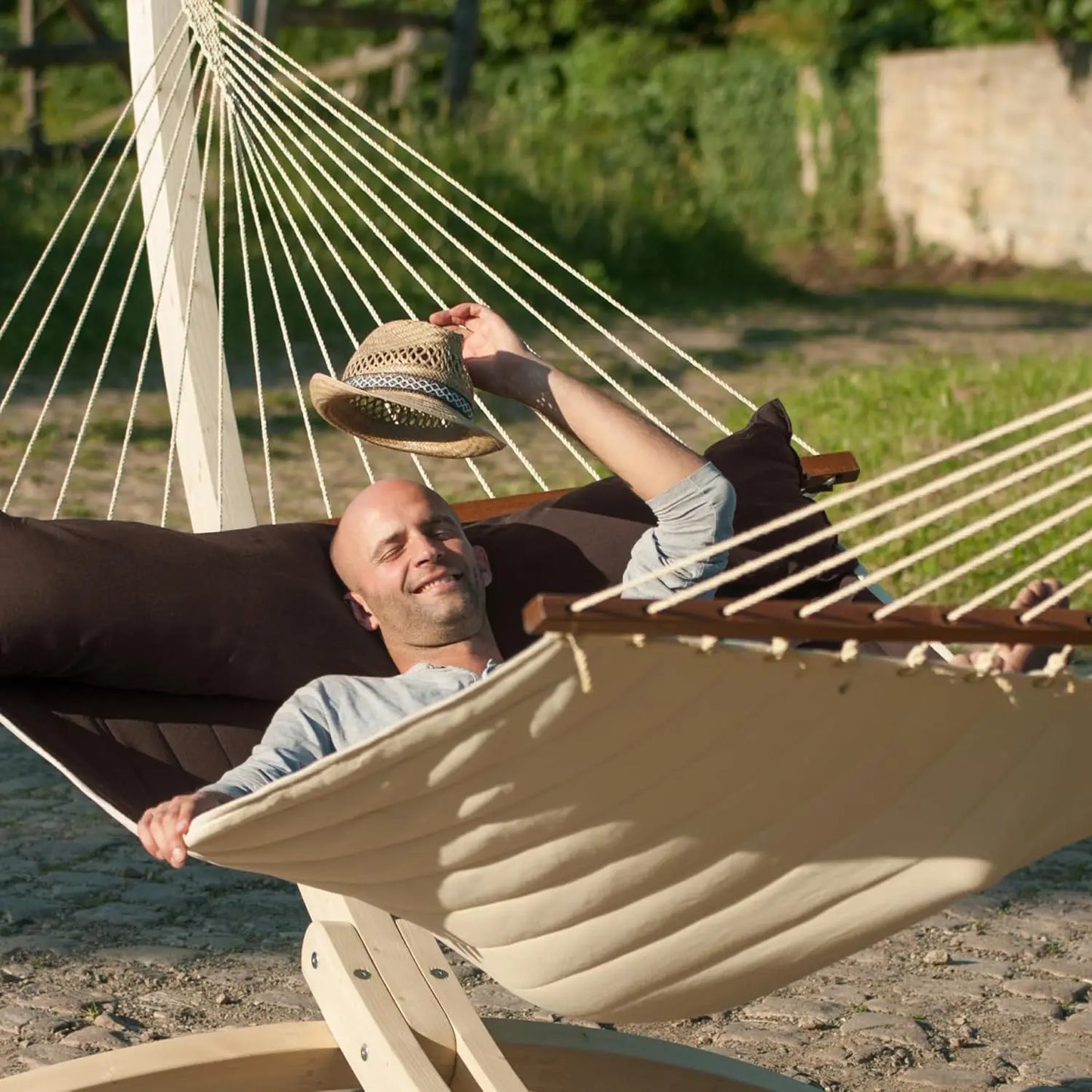 Quilted Hammock with Spreader Bar & Nautico Stand - Portable Weatherproof Large Outdoor Hammock with, Customized