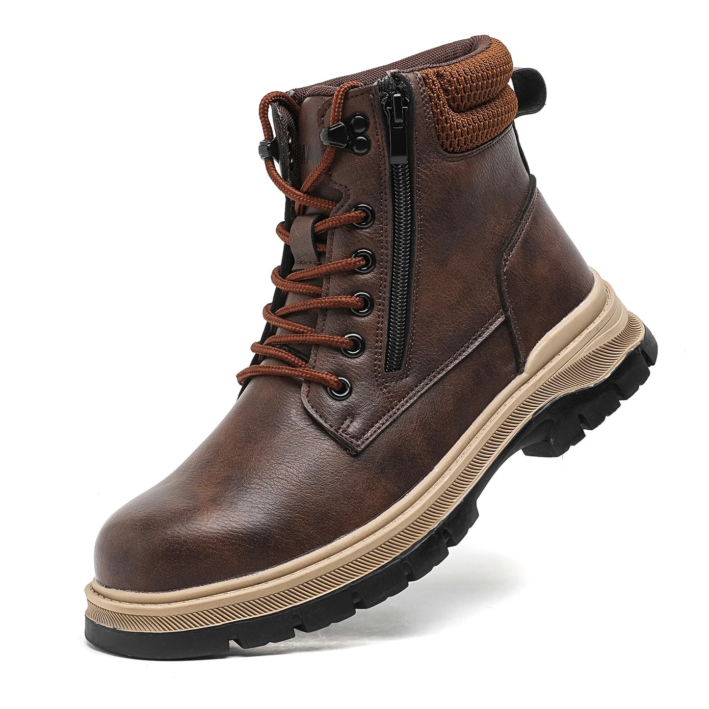 Waterproof Safety Boots Men Indestructible Steel Toe Work Boots Anti-smash Stab-resistant Safety Shoes Biker