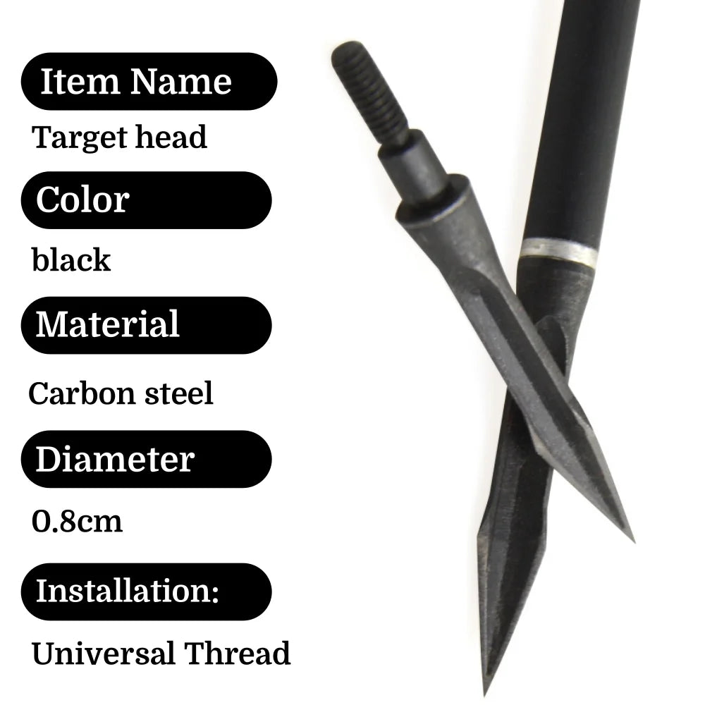 Hunting Arrowheads 12Pcs High Carbon Steel General Thread 112gr Broadheads for Recurve Compound Bow Archery Shooting Target Practice Outdoor Hunting Durable Corrosion-Resistant Accessories