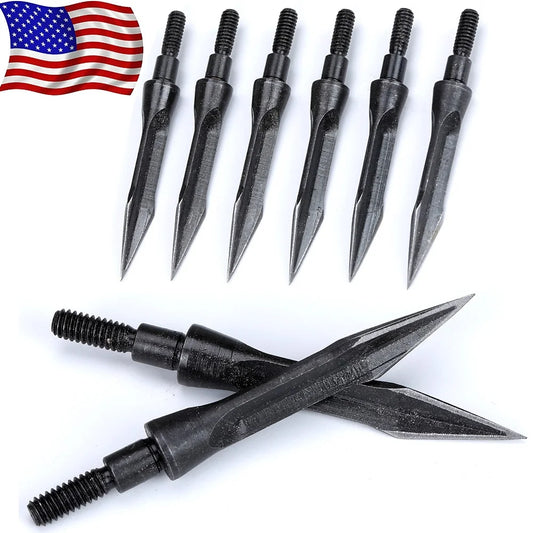 Hunting Arrowheads 12Pcs High Carbon Steel General Thread 112gr Broadheads for Recurve Compound Bow Archery Shooting Target Practice Outdoor Hunting Durable Corrosion-Resistant Accessories