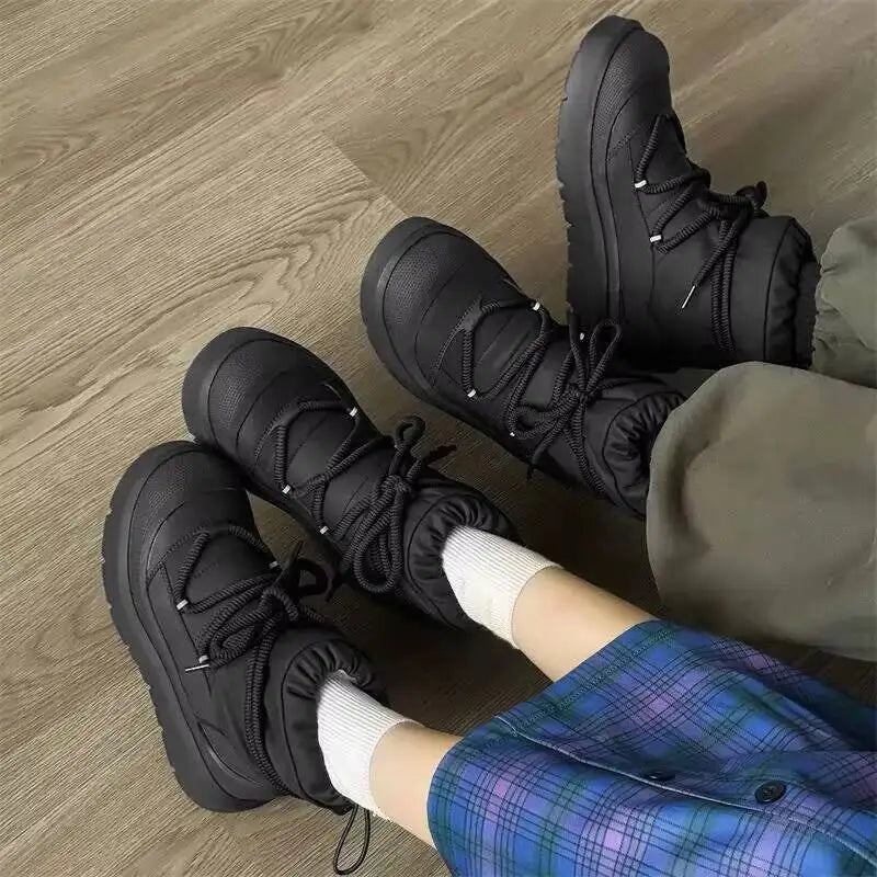 2026 Designer New Men's Snow Winter High Top Ankle Outdoor Non-Slip Waterproof Casual Cotton Shoes Plush Warm Work Boots