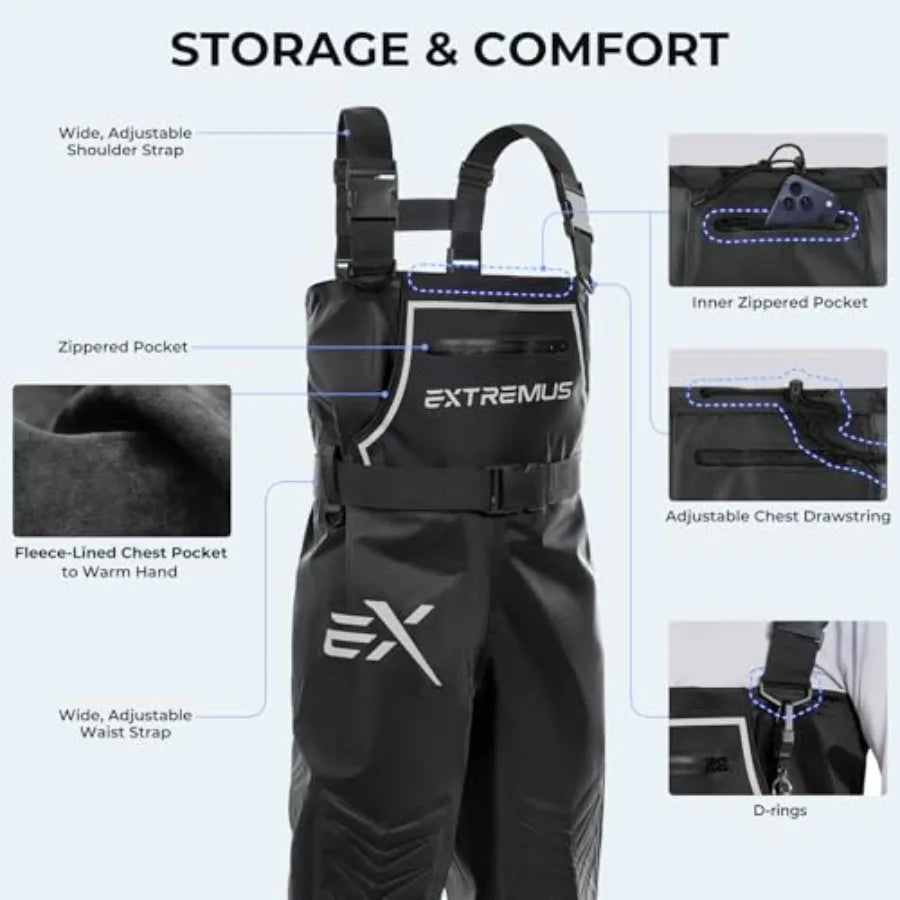 by KastKing MarshPro Hunting Waders for Men Fishing Waders with Slip-Resistant Boots Shock-Absorbing Insoles