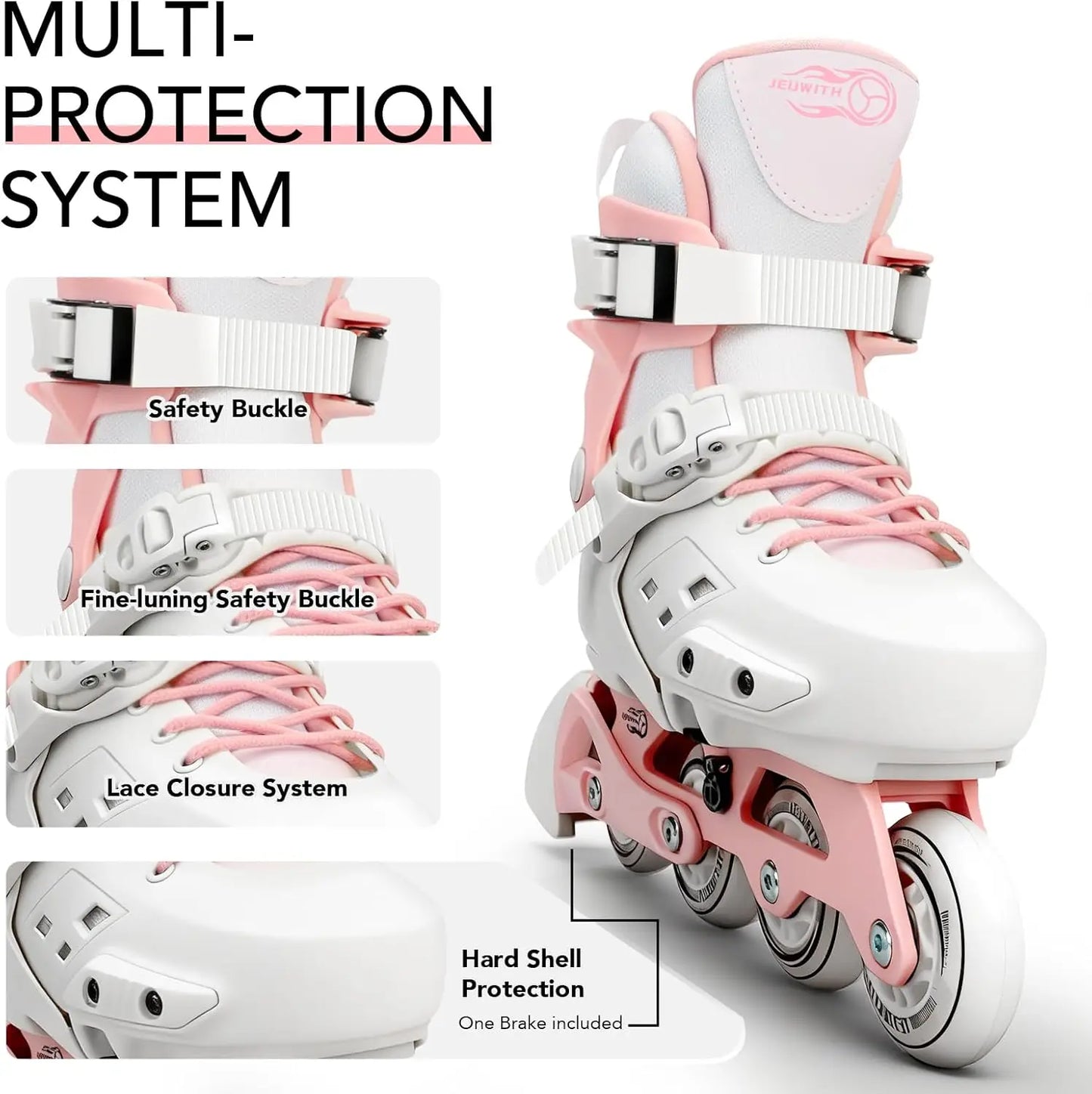 Adjustable Light-Up Inline Skates for Kids, Teens, and Adults - Beginner-Friendly with Safety Features
