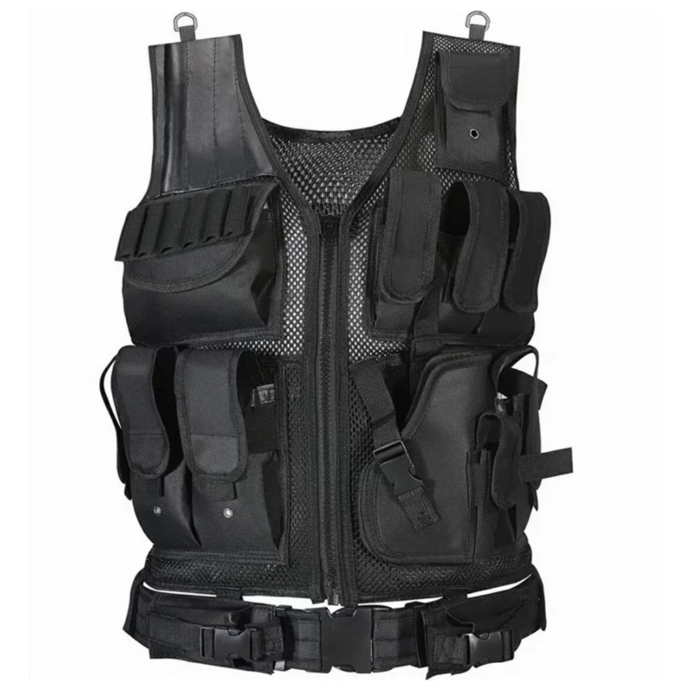 Nylon Combat Body Armor Vests Adjustable Hunting Vest Plate Carrier Vest Hunting Outdoor CS Game Airsoft Training Jacket